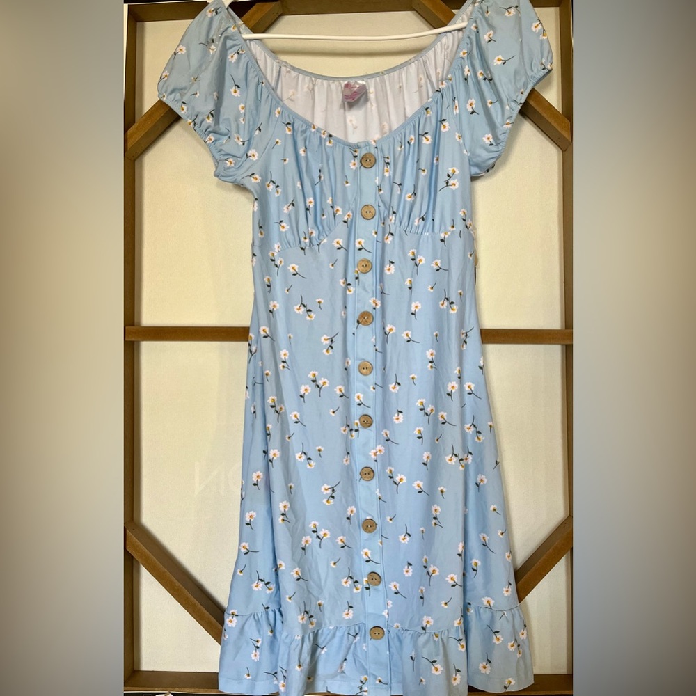 Baby Blue Floral Dress